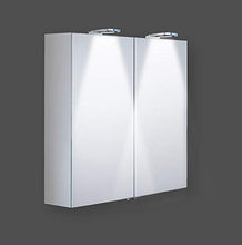 Generisch Neptun Como - Armadietto a specchio in alluminio con specchio posteriore, 1000 x 700 x 155 mm