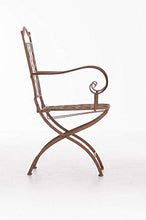 CLP Sedia Outdoor in Ferro Adara I Sedia Esterno con Braccioli I Sedia Stile Rustico Nostalgico per Balcone, Colore:Bianco Crema