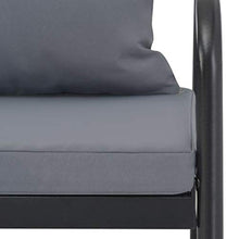 Tidyard Divano da Giardino a 2 Posti con Cuscini Grigio in Alluminio,Panca da Giardino Esterno a 2 Posti con Schienale