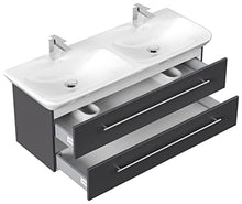 emotion Lavabo con mobiletto, Legno, Antracite Lucido, 130 mm, 2 unità