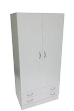 Dmora AR1026 Armadio, Ante e Due Cassetti, Legno, Bianco, 80x52x170 cm