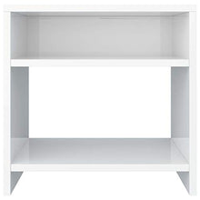 Festnight Comodini Lucidi Bianchi in Truciolato 40x30x40 cm 2pz