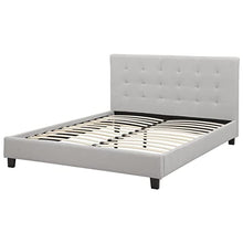Beliani Letto Tessuto Grigio Chiaro con Rete a doghe 180 x 200 cm La Rochelle