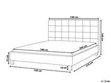 Beliani Letto Tessuto Grigio Chiaro con Rete a doghe 180 x 200 cm La Rochelle