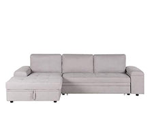 Beliani Divano Letto Angolare Destro con Contenitore in Tessuto Grigio Chiaro Kiruna