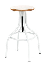 Wink design, Bergen, Sgabello Regolabile a Vite, Legno, Bianco