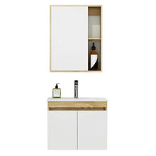 Set di Mobiletti Specchio e Lavabo Mobile da Parete in Legno Multistrato con lavello da banco a Parete (Color : White, Size : 48x61x47cm)