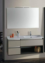 Set Mobile Lavabo Sx Specchio LED Arredo Bagno Moderno Texas120 CERAMICHEMIRANDA-Rovere