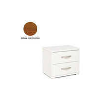 WEBMARKETPOINT Comodino Noce Antico 2 cassetti in legno nobilitato 36x52xH 43