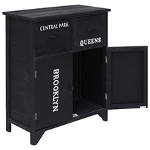 vidaXL Armadietto Basso con Ante e Cassetti Stile Classico Rustico Robusto Compatto Credenza Madia Mobiletto in MDF Nero Massello Paulownia
