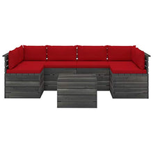 vidaXL Set Divani da Giardino su Pallet 7 pz con Cuscini Massello Pino