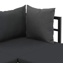 Tidyard 3 pz Set Divano da Giardino ad Angolo Cuscini in Alluminio e WPC,Divano 3 Posti,Salotto da Giardino,Divano Angoalre,Divano da Esterno