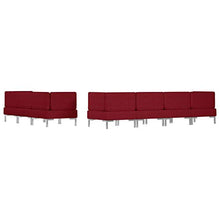 FAMIROSA Set Divano 7 pz in Tessuto Vino Rosso-2877