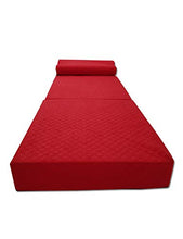 Odolplusz - Materasso pieghevole per ospiti, 3 pezzi, in gommapiuma, pieghevole, con rivestimento lavabile, per adulti (70 x 200 x 15 cm, rosso)