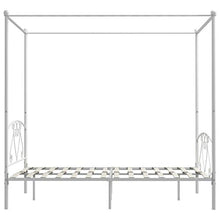 SKM Letto a Baldacchino Bianco in Metallo 140x200 cm (25kg)