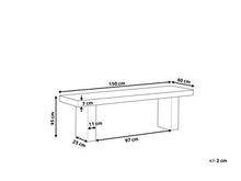 Beliani Panca da Giardino in Cemento Grigio Stile Industriale 150 x 40 cm TARANTO