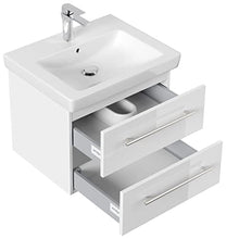 emotion Lavabo con mobiletto, Legno, Bianco Lucido, 60, 2 unità