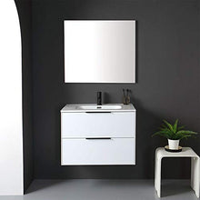 Kiamami Valentina MOBILE LACCATO BIANCO PER BAGNO 75CM E SPECCHIO SENZA CORNICE | PARIGI