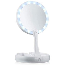 Lshbwsoif Specchio Trucco 10X Ingrandimento Illuminato Doppio Lato Specchio Trucco LED Bagno Viaggio Pieghevole Per Bagno Camera Da Letto