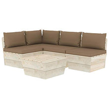 FAMIROSA Set Divani da Giardino su Pallet 5 pz con Cuscini Legno Abete-3488