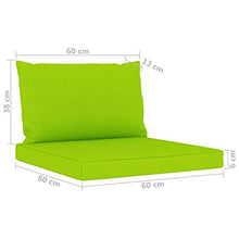 vidaXL Cuscini per Divano Pallet 2 pz Verde Brillante in Tessuto