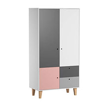 Letto trasformabile Vox Concept 70x140 e armadio a 2 ante - rosa