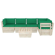 FAMIROSA Set Divani da Giardino su Pallet 6 pz con Cuscini Legno Abete-3569