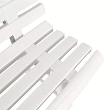 Panca da giardino bianca resistente alle intemperie per 3 persone, 145,5 x 49 x 74 cm