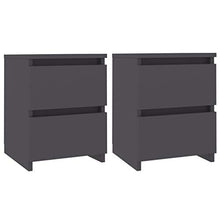 SKM Comodini Grigi 2 pz 30x30x40 cm in Truciolato