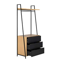 Meubletmoi - Cassettiera con 3 cassetti, in MDF e metallo, colore: Nero e beige, design contemporaneo, Lucien 2924