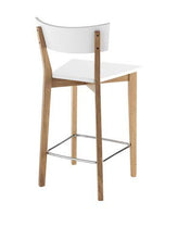 Wink Design Kyra Wood Sgabello, Legno, Bianco Opaco, 94x47x50 cm