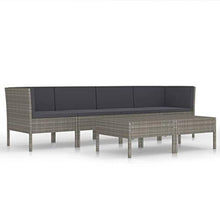 SKM Set Divani da Giardino 6 pz con Cuscini in Polyrattan Grigio (39kg) Grigio-6984