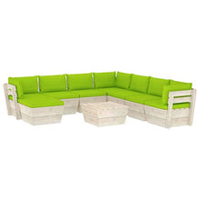 FAMIROSA Set Divani da Giardino su Pallet 9 pz con Cuscini Legno Abete-3671