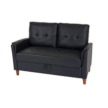 Mendler Divano a 2 posti Relax TV con vano Contenitore HWC-H23 Ecopelle Nero - Arredi Casa