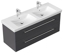 emotion SUBWAY2-0-130CM000104DE - Lavabo con mobiletto, in Legno, 130 x 50 x 47 cm, Colore: Antracite Lucido