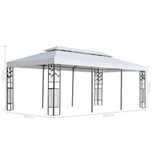 Tidyard Gazebo,Gazebo da Giardino, Robusto Gazebo Pieghevole,Resistente ai Raggi UV 3x6 m Bianco