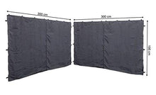 QUICK STAR 2 Pannelli Laterali con Zip 300x195cm per Gazebo 3x3m Pavilion Sidewall Antracite RAL 7012