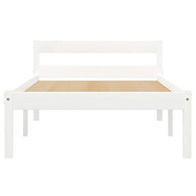 Tidyard Giroletto con 2 Cassetti Bianco in Massello di Pino 100x200 cm,Robusto e Resistente