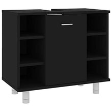 vidaXL Armadio da Bagno Nero 60x32x53,5 cm in Truciolato