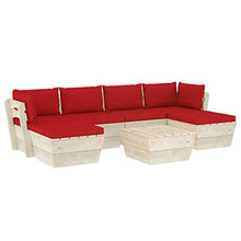 FAMIROSA Set Divani da Giardino su Pallet 7 pz con Cuscini Legno Abete-3582