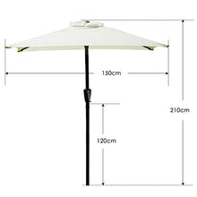 Novonova® 210x150cm Ombrellone da Giardino | Parasole da Esterno Balcone da Giardino | Protezione Solare UV50+ | Regolabile in Altezza | PS416 Beige