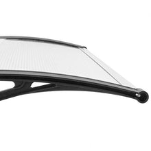 PrimeMatik - Pensilina 120x60cm in policarbonato per Porta o Finestra per Esterno Nero