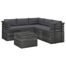 vidaXL Set Divani da Giardino su Pallet 6 pz con Cuscini Massello Pino
