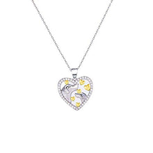 Collana in Argento Sterling, Collana Creativa A Forma di Cuore in Argento Sterling S925 Madre E Bambino, Adatta per La Festa della Mamma, Regali di Anniversario E Regali di Compleanno