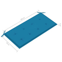 vidaXL Panca da Giardino con Cuscino Blu 112 cm in Legno di Teak