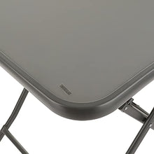 Set tavolo grigio con 2 sedie pieghevoli, in ferro e textilene Grigio