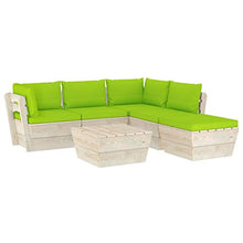 FAMIROSA Set Divani da Giardino su Pallet 6 pz con Cuscini Legno Abete-3563