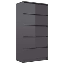 Sideboard mit Schubladen Hochglanz-Grau 60x35x121 cm Spanplatte