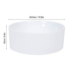 Lavabo da appoggio rotondo in ceramica per bagno, 40,5 cm, bianco