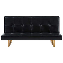 SKM Divano Letto in Similpelle Nero